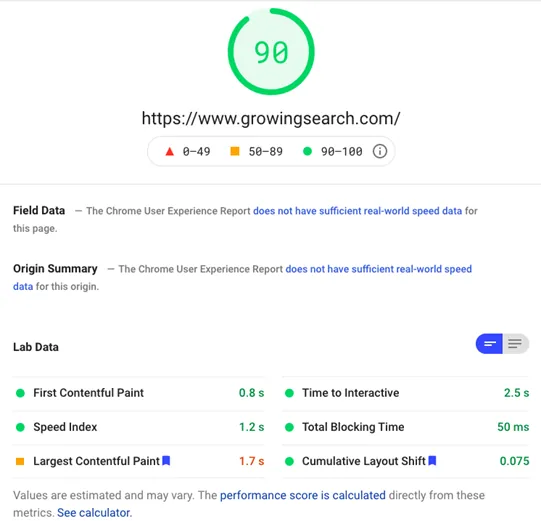 Speed report