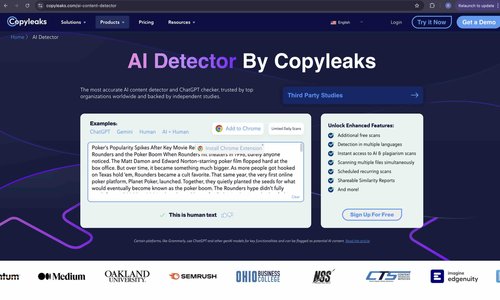 copyleaks ai checker result