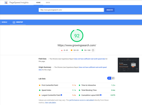 Growing search speed