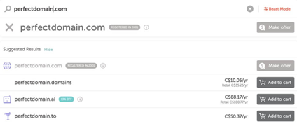 Domain purchase