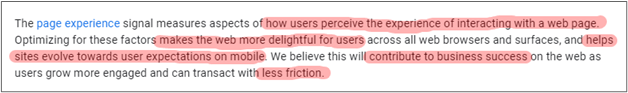 Page experience
